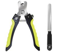 BeautyHunt Dog Claw Clippers & Nail File 16cm - Professional Pet Nail Cutter with Safety Lock & Protective Guard for Dogs, Cats, Birds, Rabbits, Guinea Pig