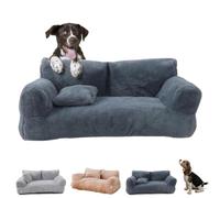 BEAUTYLAST Revuera Pet Sofa, Calming Dog Bed Fluffy Plush Pet Sofa, Washable Puppy Sleeping Bed Cat Couch Pet Sofa Bed for Large Small Dogs & Cats (55 * 45 * 25cm,Dark Grey)