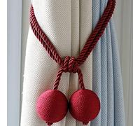 BEAUTYMIRROR Curtain Tie Backs Strong Magnetic,Curtain Tiebacks Hooks,Tie Clips Curtain Holdbacks Rings for Home Office Window Curtain Straps,burgundy