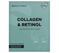 BEAUTYPRO COLLAGEN & RETINOL AM/PM EYE ROUTINE Eye Therapy & Retinol Under Eye Gel Patches Multipack Collagen Green Tea Skincare Treatment for Puffy Eyes Dark Circles & Wrinkles