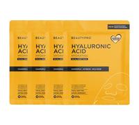 BEAUTYPRO Hyaluronic Acid Hydrating Sheet Mask - Pack Of 4 in Bright Yellow BEAUTYPRO Bright Yellow