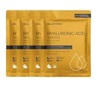 BEAUTYPRO Hyaluronic Acid Hydrating Sheet Mask - Pack Of 4 in Bright Yellow BEAUTYPRO Bright Yellow