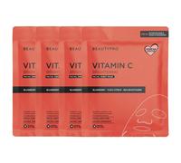 BEAUTYPRO Vitamin C Brightening Sheet Mask - Pack Of 4 in Red BEAUTYPRO Red