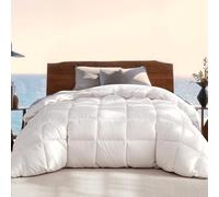 Beautyrest Luxury Hotel Collection King Size White Goose Feather Down Fiber Comforter,Ultra-Soft 100% Cotton Breathable Down Comforter Fluffy Duvet Insert,Light Warmth/King(106"x90")