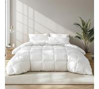 Beautyrest Luxury White Goose Feather Down Fiber Comforter,5-Star Hotel Quality King Size Duvet Insert,100% Cotton Breathable Medium Warmth Bedding Comforter for All Season,White/King,106" Wx90 L