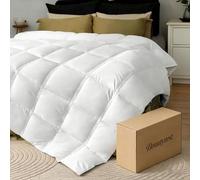Beautyrest White Goose Down Fiber Comforter King Size,100% Cotton Lightweight Ultra-Soft Duvet Insert with Corner Tabs for Summer and Hot Sleeper,Hotel Quality Hypoallergenic Bedding,106''x90''