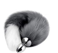 Beauty's Love Adoreyou Fox Tail Toys Soft Smooth Stainless Steel Tail Plug Cosplay Costume Accessory (Grey)