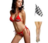 Beauty's Love Women's Racecar Driver Bikini Costume One Size in Red