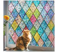 Beautysaid Rainbow Stained Glass Window Film Privacy Multicolour 60x400cm