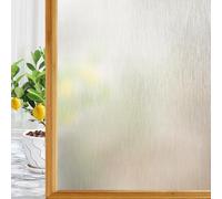 Beautysaid Window Film Privacy for Glass Windows, Frosted Window Film with Rainsilk Pattern, Anti-UV Static Cling without Glue for Home Bedroom Bathroom Office, Pure, 44.5 * 300 cm