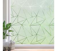 Beautysaid Window Film Privacy for Glass Windows, Frosted Window Film with Triangular Pattern, Anti-UV Static Cling Without Glue for Home Bathroom Bedroom Office, 44.5 * 300cm