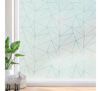 Beautysaid Window Film Privacy for Glass Windows, Frosted Window Film with Triangular Pattern, Anti-UV Static Cling without Glue for Home Bathroom Bedroom Office, 60 * 200cm
