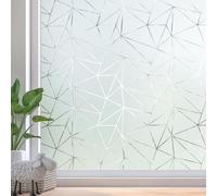 Beautysaid Window Film Privacy for Glass Windows, Triangular 44.5x200cm | Frosted Window Sticker Static Cling, Anti-Glare UV Protection No Glue Geometric Pattern Home Bathroom Glass Door Office