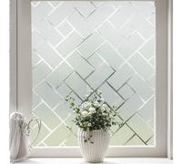 Beautysaid Window Privacy Film for Frosted Windows: Modern Brick Patterned, Anti UV Obscure Window Films, Self Adhesive Static Cling No Glue Removable, Opaque Frosting Window for Home Office, 60x200cm