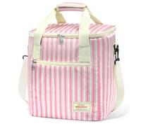 Beautyshow Cool Bag, 15L Foldable Insulated Bag, Reusable Insulated Lunch Bag, Portable Thermal Bag with Adjustable Shoulder Strap for Students, Office, Picnic, Beach, Car, Travel