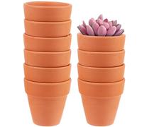 Beautywen 10pcs Terracotta Pot Mini Clay Planter with Drainage Holes for Succulent Seeds, Kids & Adults