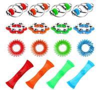 Beautywen 16Pack Fidget Toys Bike Chain Decompression Toy Bicycle Chain Key Chain Fidget Toy Set Roller Chain Fidget Toy Stress Reducer Bike Chain Fidget Toy for Anxiety Autism Adults Teens(4 Style)