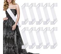 Beautywen 24 Pcs Blank Satin Sashes Plain Sashes DIY Plain Pageant Sash DIY Tie Dye Sash for Birthda Party Decoration, Homecoming Back to School, Wedding, Bachelorette Party Decorations, 9.5cm x 78cm