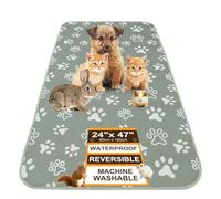 BEAUTYZOO 2 Pack Washable Pee Pads for Guinea Pigs, 24"x47" Reusable Cage Liners, Double-Sided Soft Fleece Bedding, Absorbent Mat for Small Animals, Rabbits, Hamsters, Bunnies, Grey