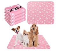 BEAUTYZOO 4 Pack Washable Pee Pads for Dogs, Reusable Puppy Pads for Potty Training, Waterproof Super Absorbent Wee Wee Pads for Dogs Non-Slip, Pet Whelping Mats Playpen Dog Crate Floors, 24IN x 36IN