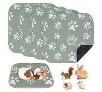 BEAUTYZOO 4 Pack Washable Pee Pads for Guinea Pigs, 12"x12" Reusable Cage Liners, Double-Sided Soft Fleece Bedding, Absorbent Mat for Small Animals, Rabbits, Hamsters, Bunnies, Grey