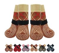 BEAUTYZOO Anti Slip Dog Socks for Hardwood Floors,Dog Shoes for Hot/Cold Pavement, Injury Prevent Licking for Small Medium Large Dogs,Traction Control Non-Slip Socks for Old Senior Dog, Paw Protector