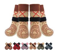 BEAUTYZOO Anti Slip Dog Socks for Hardwood Floors,Dog Shoes for Hot/Cold Pavement, Injury Prevent Licking for Small Medium Large Dogs,Traction Control Non-Slip Socks for Old Senior Dog, Paw Protector
