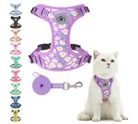 BEAUTYZOO Cat Harness and Leash Set for Walking Escape Proof, Neck Release Adjustable Harness for Kitten Puppy Small Medium Large Cats, Soft Cute Easy Control Small Cat Harness for Cats Boy and Girls