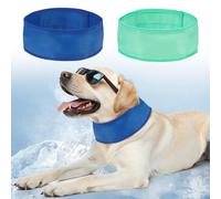 BEAUTYZOO Dog Cooling Bandana, 2-Pack Instant Chill Ice Neck Cooler Wrap for Outdoor Summer, Adjustable Reusable Pet Scarf Lasts 2 Hours, Heat Relief Prevent Sunstroke for Small Dogs 20"-26" Blue