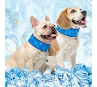 BEAUTYZOO Dog Cooling Bandana,2-Pack Instant Chill Ice Neck Cooler Wrap for Outdoor Summer,Adjustable Reusable Pet Scarf Lasts 2 Hours,Heat Relief Prevent Sunstroke for Small Dogs 11"-16" Ripples