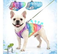 BEAUTYZOO Dog Cooling Vest Harness for Small Medium Dogs, Evaporative Cooling Dog Jacket with UV Protection, Breathable Mesh Dog Cooler Ice Vest Harness with Zipper for Summer Outdoor Walking & Hiking
