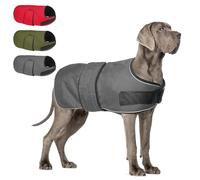 BEAUTYZOO Dog Winter Coat for X-Large Dogs, Waterproof Canvas Jackets | Warm Fleece Great Dane Sweater, Reflective Cold Weather Coats, Windproof Blanket Clothes for Female Male Doggie, Grey XL
