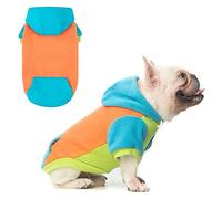 BEAUTYZOO Fleece Dog Hoodie Sweatershirt with Pocket and Leash Hole, Stretchy Small Medium Large Sized Dogs Clothes for Fall Winter Cold Days, Color Designer Warm Dog Jackets,French Bulldog Coats