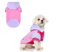 BEAUTYZOO Fleece Dog Hoodie Sweatershirt with Pocket and Leash Hole, Stretchy Small Medium Large Sized Dogs Clothes for Fall Winter Cold Days, Color Designer Warm Dog Jackets,French Bulldog Coats