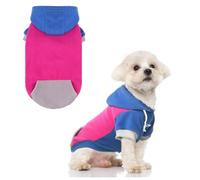 BEAUTYZOO Fleece Dog Hoodie Sweatershirt with Pocket and Leash Hole, Stretchy Small Medium Large Sized Dogs Clothes for Fall Winter Cold Days, Color Designer Warm Dog Jackets,French Bulldog Coats