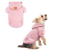 BEAUTYZOO Hooded Sweatshirt with Pockets for Small and Medium Dogs, Waffled Laminated Cotton Coat with Hat and Leash Hole, All-Season Coat for Puppy, Puppy, Chihuahua