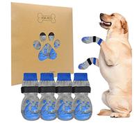 BEAUTYZOO Non Slip Dog Socks for Small Medium Large Dogs, Grip Dog Paw Protector for Hard Wood Floor Senior Old Dogs,Injury Protection to Prevent Licking 2 Pairs Socks Anti Twist for Hot/Cold Pavement