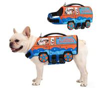 BEAUTYZOO Small Dog Life Jacket, High Flotation Dog Life Vest for Swimming & Boating with Rescue Handle Reflective Stripes,Adjustable Ripstop Dogs Lifejacket for Small Medium Dogs Puppy,Orange Car S