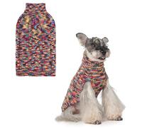 BEAUTYZOO Small Dog Sweater -Turtleneck Pullover Classic Cable Knit Fuzzy Winter Coat Dog Cold Weather Clothes for Small Medium Dogs Puppy Girl Boys(Multi-Black, SM)