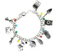 Beaux Bijoux Pretty Little Liars Charm Bracelet - Silver Tone Girly Charms - Gift Box Included