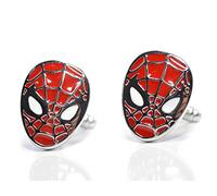 Beaux Bijoux Red and Silver Spidy Cufflinks - Superhero Novelty Cuff Links