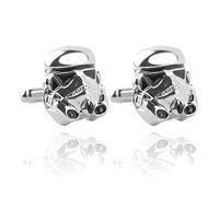 Beaux Bijoux Silver Tone Stormtrooper Mask Cufflinks Stormtroopers Novelty Accessories for Men