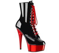 BeAUZQ 6IN Stiletto Ankle Booties Fetish high heels Women's Fashion Gold Leather Booties Sexy Stripper Nightclub Pole Dance Pumps Shoes Size 34-46,Red,39