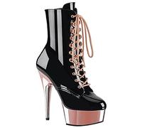 BeAUZQ 6IN Stiletto Ankle Booties Fetish high heels Women's Fashion Gold Leather Booties Sexy Stripper Nightclub Pole Dance Pumps Shoes Size 34-46,Pink,34