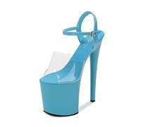 BeAUZQ Women's High Heel 20Cm High Heels Sexy Stripper Stage Performance Pole Dancing High Heels Nightclub Party Dance High Heels Plus Size Unisex,Blue,43