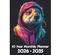 Beaver 10 Year Monthly Planner: Large 120 Month Sunday to Saturday Calendar | Gift For People Who Love River Animals, Wildlife Lovers | Ideal for ... and Busy Individuals | 8.5 x 11 Inches | v5