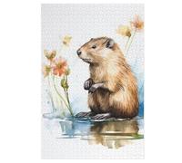 Beaver 1000 Piece Jigsaw Puzzles for Adults Wooden Puzzle Challenging Game Family for Gifts 78×53cm