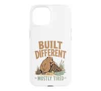 Beaver Built Different Mostly Tired Funny Wildlife Humor Case for iPhone 15