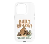 Beaver Built Different Mostly Tired Funny Wildlife Humor Case for iPhone 15 Pro