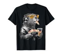 Beaver Eats Pizza Music Lover Sunglass Animal Motif Beaver T-Shirt